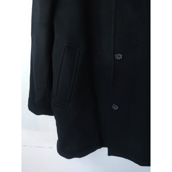 Kenneth Cole Reaction Black Wool & Cashmere Full Zip & Button Coat Size L - Picture 4 of 8